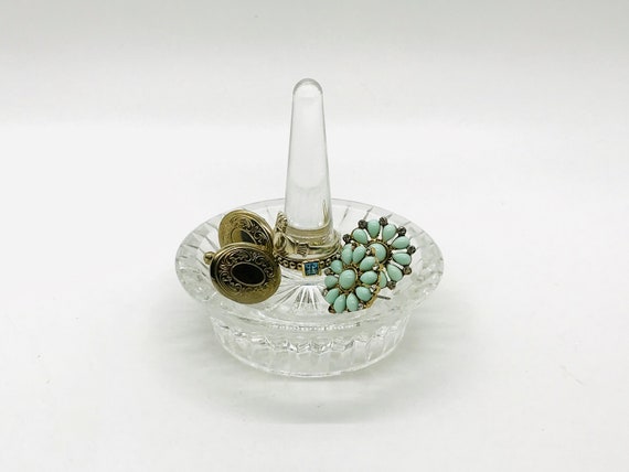Silver and crystal jewelry dish