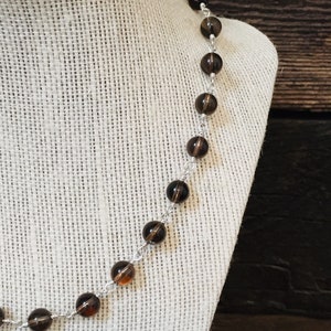 Handcrafted Smokey Quartz Gemstone Necklace, genuine gemstone necklace, handmade necklaces, smoky quartz gemstone necklaces, smoky quartz