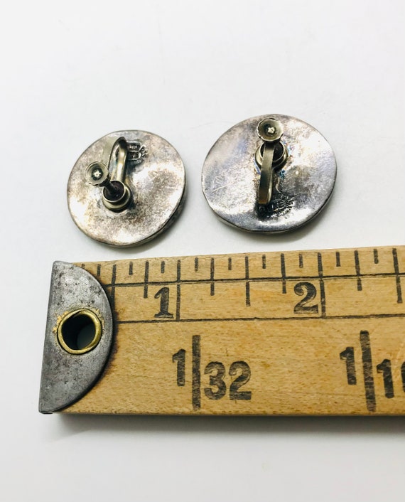 Beautiful Vintage Abalone Screw Back Earrings, St… - image 8
