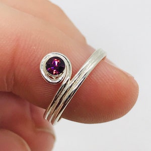 Cute Pink Gemstone and Sterling Silver Toe Ring, Pink Topaz, Pink Gemstone, Toe Rings, Cute Toe Rings, Foot Jewelry, Summer Accessories