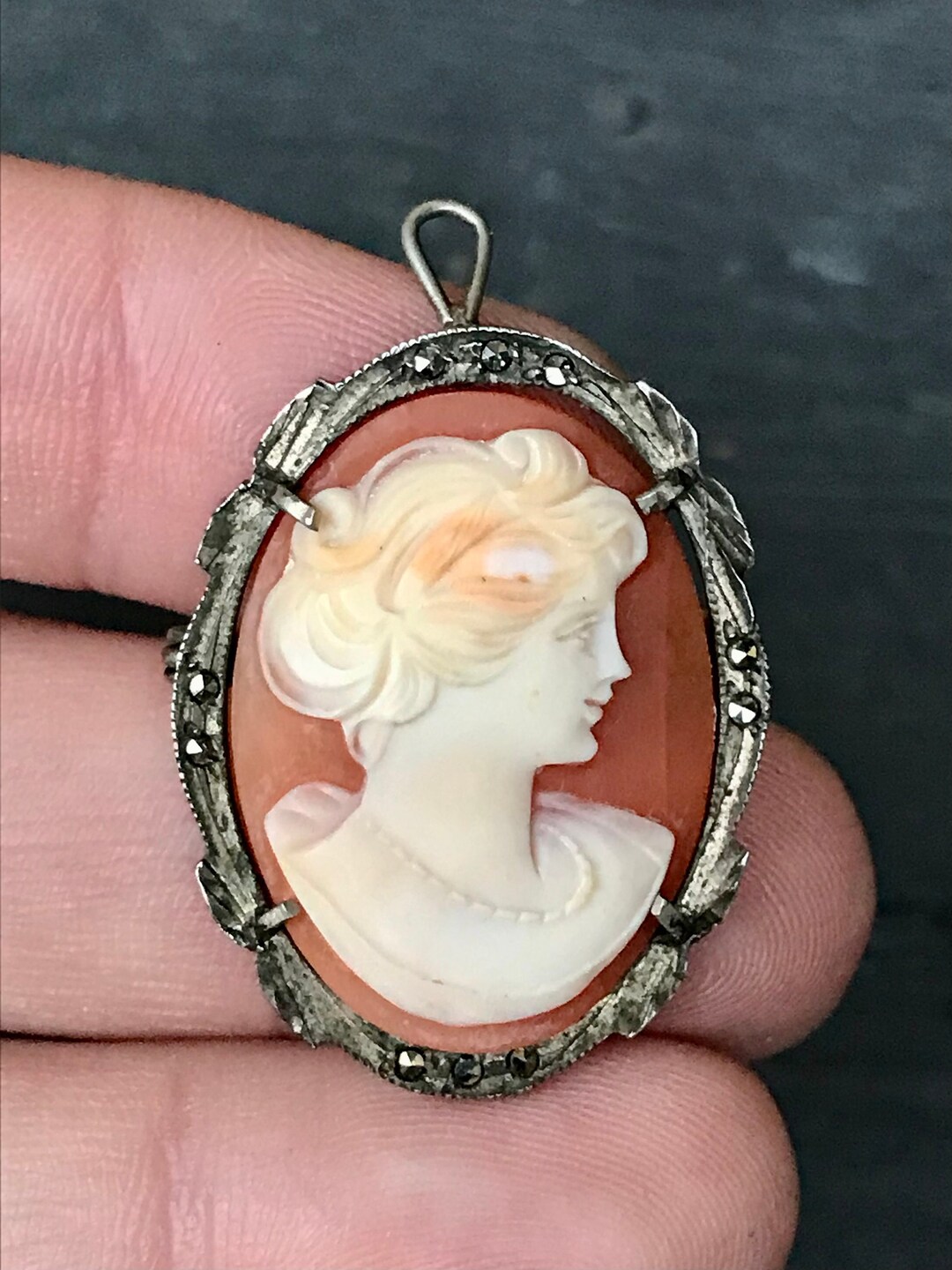 Lady Vintage Cameo Victorian Style Wedding Party Pendant Brooch Pin Gift Scarf O
