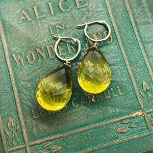 Gorgeous 14kt. Gold And Genuine Citrine Drop Earrings Handmade Earrings Gemstone Earrings Yellow Earrings Sparkly Earrings Citrine gemstone