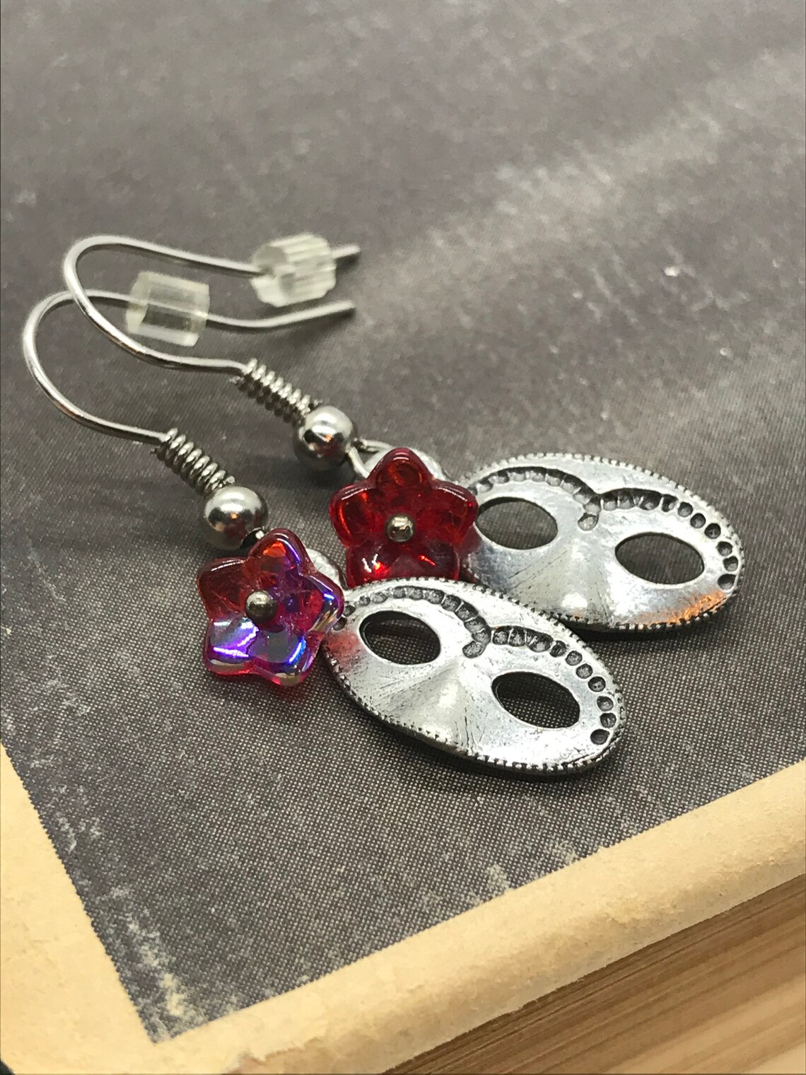 Opera Mask Earrings Dangle Earrings Sterling Silver Earrings Etsy UK