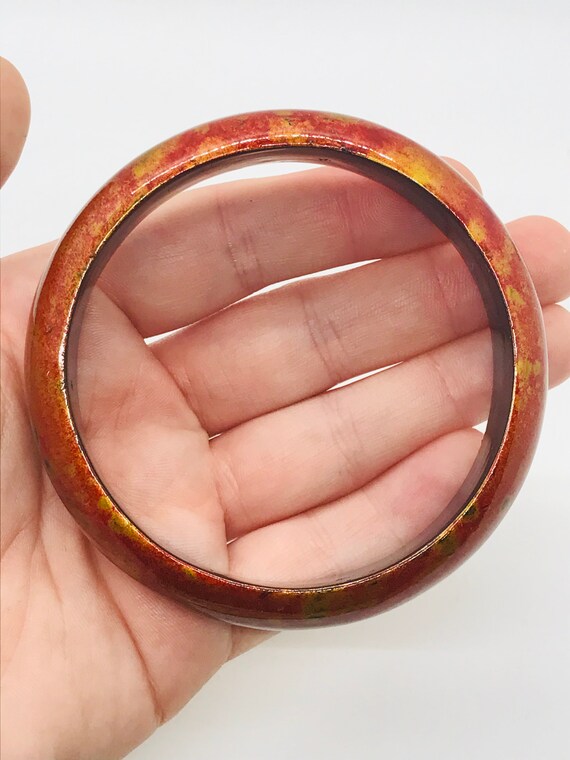 1960’s Handcrafted Kashmir Wooden Bangle Bracelet… - image 5