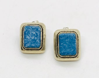 Pendientes de plata de ley con turquesa, pendientes de piedras preciosas, joyería vintage.