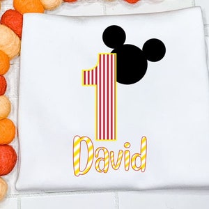 Camisa de cumpleaños de Mickey/Camisa de cumpleaños de Disney/Hermano/Monograma/Volantes/Bebé/Niño/Niño pequeño/Niños/Camisa/Onesie/Bubble/Gown/Romper