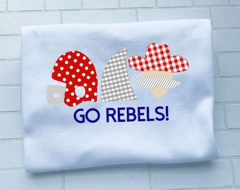 Ole Miss Trio/Ole Miss Football/Rebels Outfit//Sibling/Monogram/Ruffle/Baby/Kid/Toddler/Children/Shirt/Onesie/Bubble/Gown/Romper