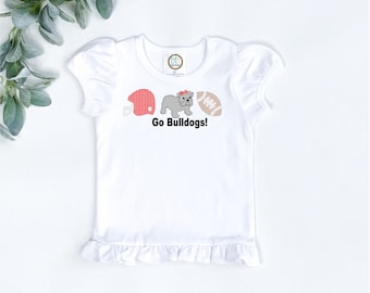 Trío de fútbol de Georgia, camisa Bulldogs, vaya Bulldogs/Hermano/Monograma/Ruffle/Bebé/Niño/Niño/Niños/Camisa/Onesie/Bubble/Gown/Romper