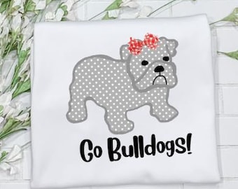 Camisa de mascota Bulldog/ Go Bulldogs/dawgs/Equipo de Georgia/Hermano/Monograma/Volantes/Bebé/Niño/Niño/Niños/Camisa/Onesie/Bubble/Gown/Romper