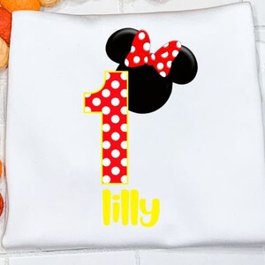 Camisa de cumpleaños de Minnie/Camisa de cumpleaños de Disney/Hermano/Monograma/Volantes/Bebé/Niño/Niño/Niños/Camisa/Onesie/Bubble/Gown/Romper