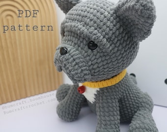 French BULLDOG crochet PDF pattern- Easy amigurumi Frenchie tutorial for all levels