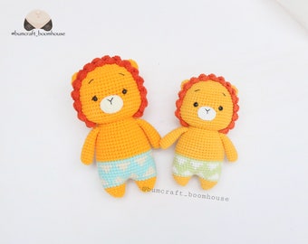 Ami zoo 1 - LION crochet pattern - crochet stuffed amigurumi lion animals - how to crochet a lion by Bumcraft