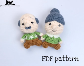 GRANDMA and GRANDPA crochet pattern / doll crochet pattern/PDF pattern/  Bumcraft