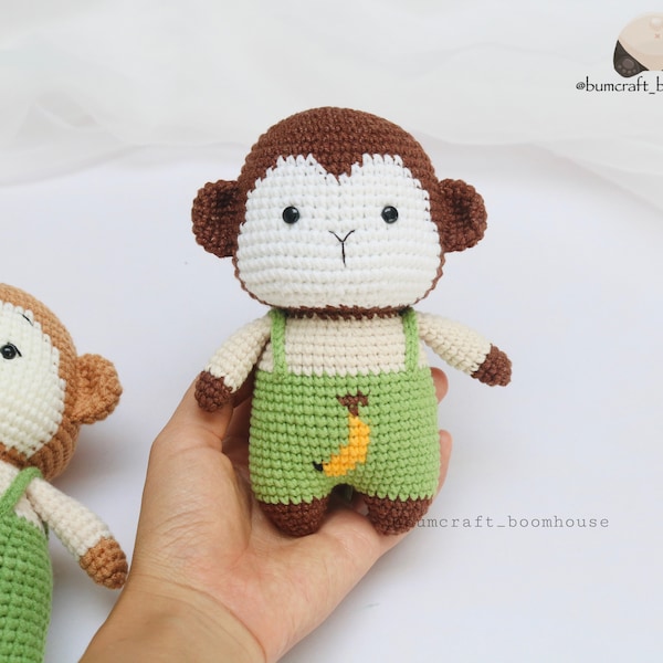 Ami zoo 1 - MONKEY crochet pattern - amigurumi crohet stuffed animals - how to crochet a Monkey by Bumcraft