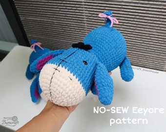 NO-SEW EEYORE Crochet Pattern pdf |Easy and quick Amigurumi Donkey | Digital Download