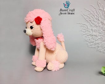 Pink poodles dog pattern by Bumcraft/crochet pattern/crochet dog/amigurumi