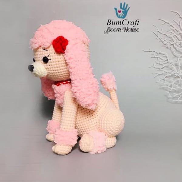 Pink poodles dog pattern by Bumcraft/crochet pattern/crochet dog/amigurumi