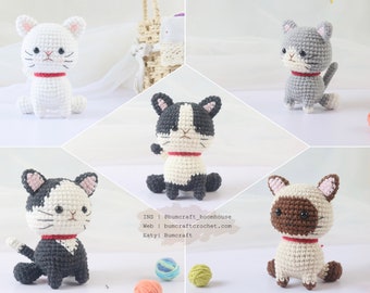 Bundle 5in1- kittens crochet patterns, cat lovers-handmade decor-crochet ideas