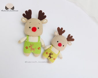 Ami zoo 1 - REINDEER crochet pattern - crochet stuffed amigurumi reindeer animals - how to crochet a reindeer by Bumcraft