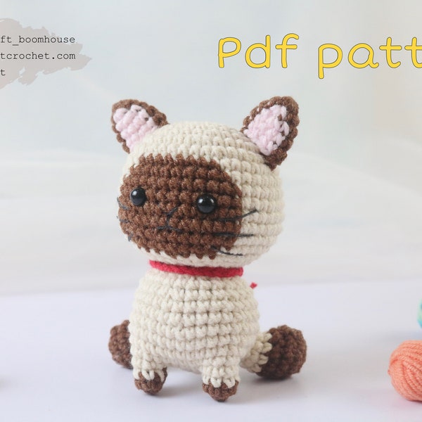 The little Siamese kitten crochet pattern-handmade decor-crochet ideas-pdf pattern