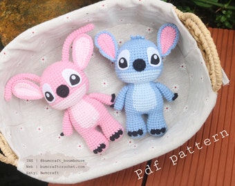 Standing STITCH and ANGEL crochet patterns-Handmade Decor-Crochet Ideas-Digital PDF file