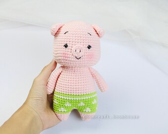 Ami zoo 1 - PIGGYcrochet pattern - crochet stuffed amigurumi piggyanimals - how to crochet a piggy by Bumcraft