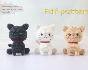 The white KITTEN crochet pattern-handmade decor-handmade idea-crochet idea-cat lovers