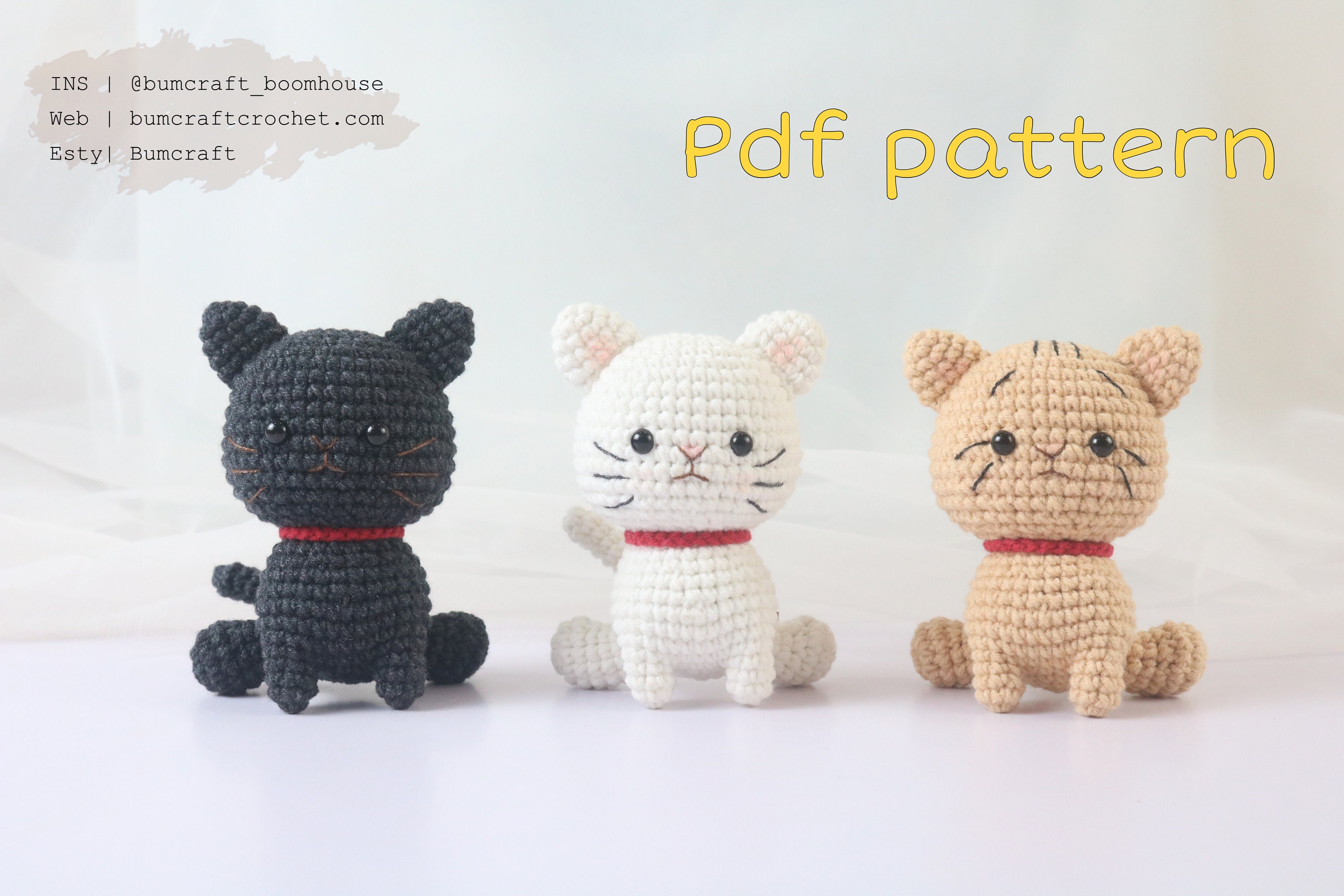 White Kitten Crochet Pattern for Handmade Decor