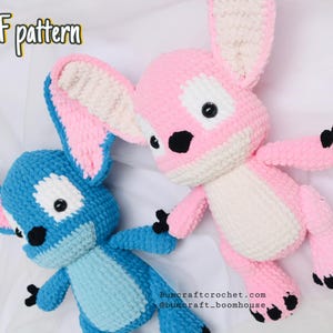 Stitch and Angel amigurumi crochet pattern l cute plush toy Pdf tutorial l diy crochey ideas