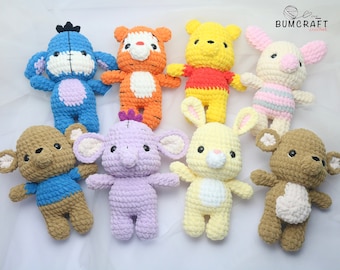 Bundle 8in1-PDF crochet patterns-Winnie the POOH and friends-handcrafted crochet toys-handmade crochet ideas