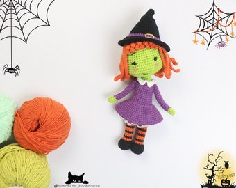 Halloween crochet witch pattern/ PDF pattern/Bumcraft