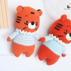 Ami zoo 1 - TIGER crochet pattern - crochet stuffed amigurumi tiger animals - how to crochet a tiger by Bumcraft