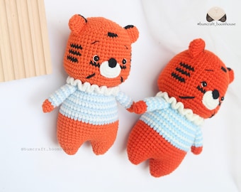 Ami zoo 1 - TIGER crochet pattern - crochet stuffed amigurumi tiger animals - how to crochet a tiger by Bumcraft