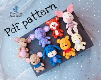 PDF PATTERN 8in1- winnie the POOH and friends crochet pattern by Bumcraft