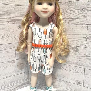 Handmade 15 Inch Doll Romper and Blouse - Made to Fit Ruby Red FF or WW Dolls - Ice Cream Themed