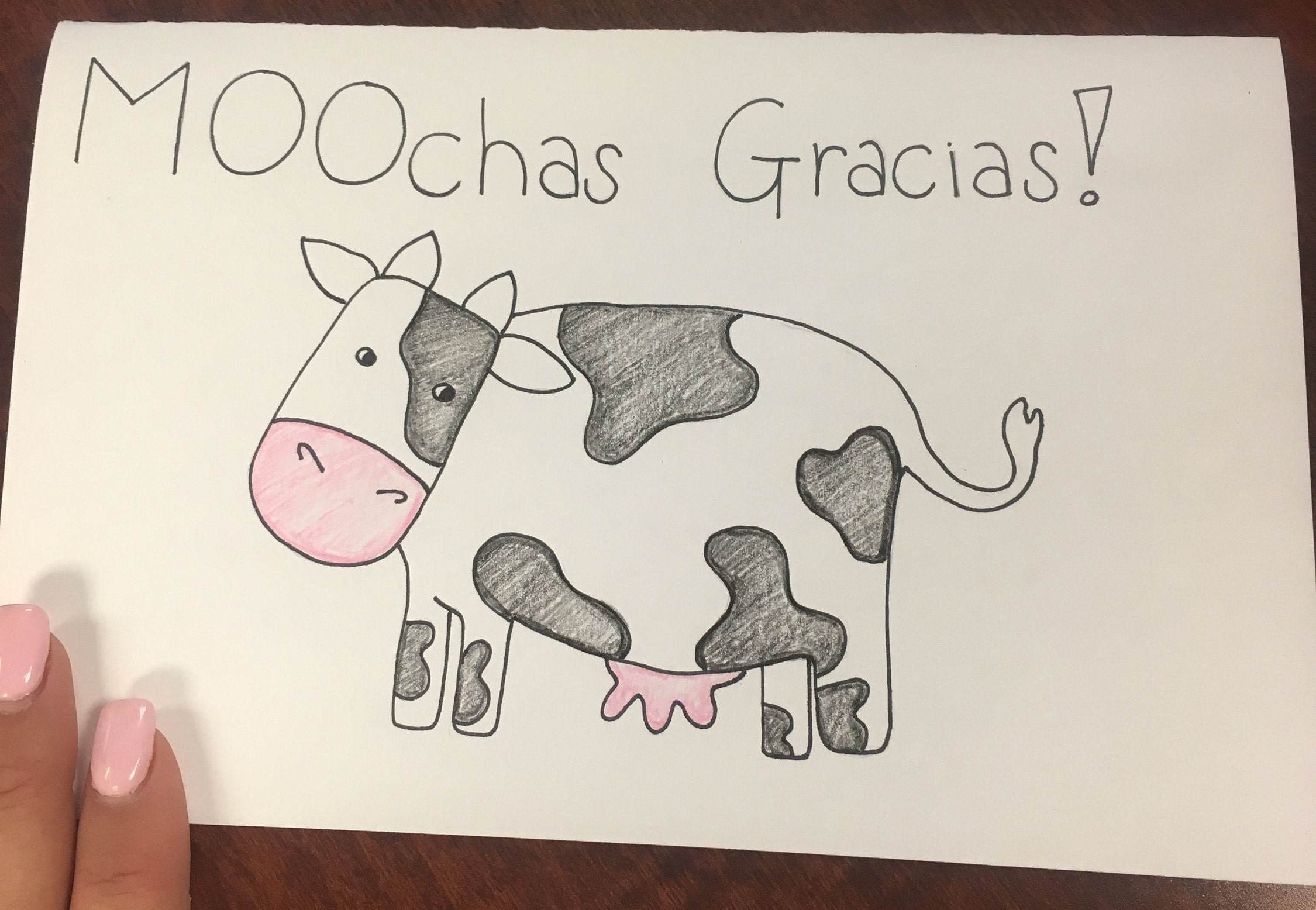 MOOchas Gracias Gracias Tarjeta Etsy