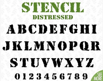 Distressed font svg Stencil font svg Bold font svg Stencil alphabet svg Distressed alphabet svg Font svg files for Cricut Font svg stencils