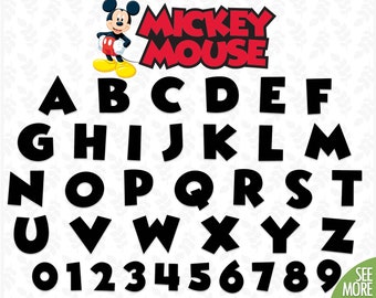 Mouse Disney font svg Mouse Disney alphabet clipart Walt Disney digital font Disney Mouse letters svg Walt Disney font for Cricut Kids font