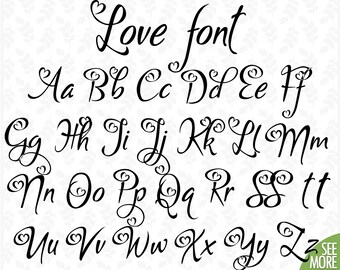 Download Love font svg Font with hearts Hearts cursive font Heart ...