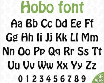 Hobo font svg Bold font svg Hobo alphabet letters svg Kids font svg Kids alphabet svg Font svg files for Cricut Digital font bundle