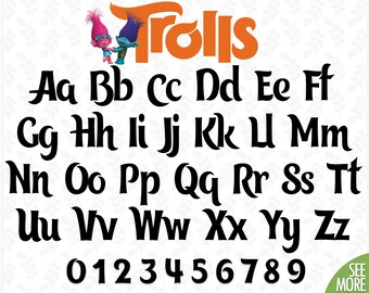 Kids font svg Trolls font svg Bold font svg Trolls alphabet letters svg Fancy font svg Silhouette Cricut font svg Monogram font svg Font svg