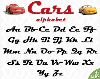 Kids alphabet svg School font svg Kids font svg Disney Cars font svg Disney font svg Disney Cars font clipart Boys birthday letters svg