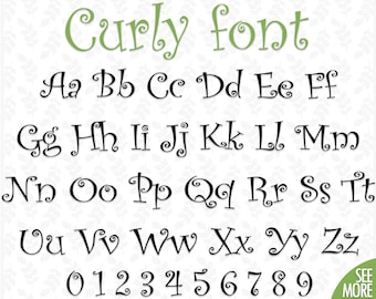 Curly font svg Curlz font svg Curly alphabet letters svg Vine font svg Swirl font svg Kids font svg Handwritten font svg Disney font svg