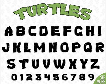 Ninja Turtles font svg Ninja Turtles monogram svg Ninja Turtles alphabet letter svg Ninja Turtles digital letters Disney font svg Font svg