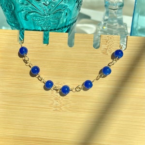 Blue Bead Wire Wrapped Bracelet