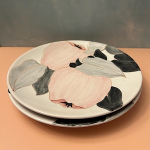 Mid Century Ernestine Salerno Italy Hand Painted Plates -Sold as Set of 2