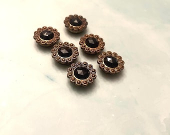 Six Vintage 1980s Button Covers with Hinged Back