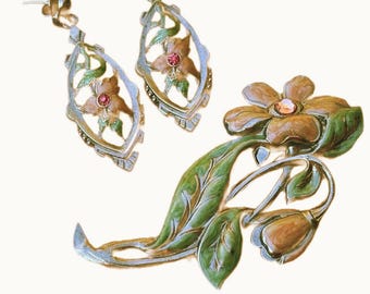 1928 Co. Brooch/Pin and Earring Set