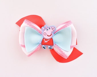 Peppa Pig hair bow | Peppa Pig bows | Peppa Pig | Peppa Pig hair accessories | Peppa Pig birthday party | Peppa Pig bows for girls