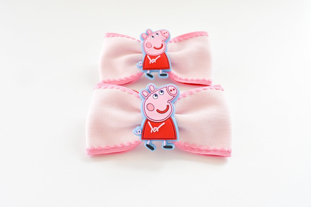 Peppa Pig Pair Clips Peppa Pig Hair Clips Peppa Pig Bows Peppa Pig Hair Accessories Peppa Pig